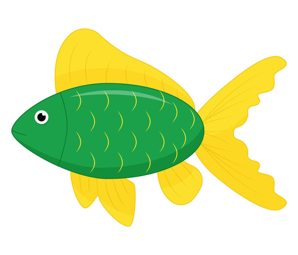 Bel pesce di mare. Vettoriale personaggio dei cartoni animati in oceano. Pesci tropicali - Vettoriali, immagini