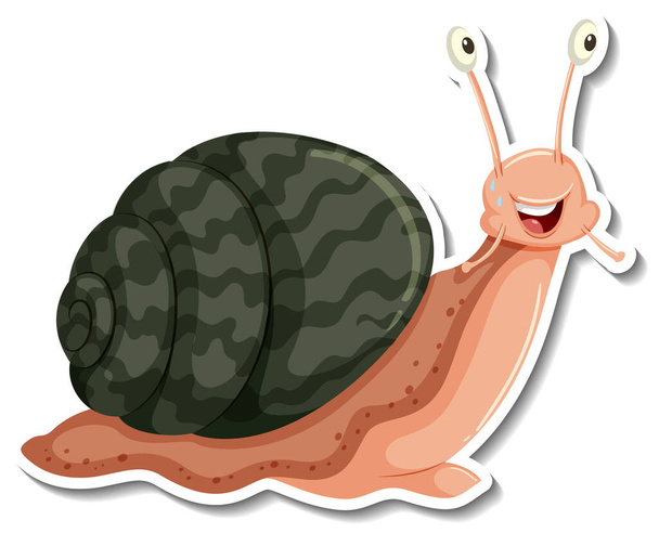 A snail animal cartoon sticker illustration - Vector, Image