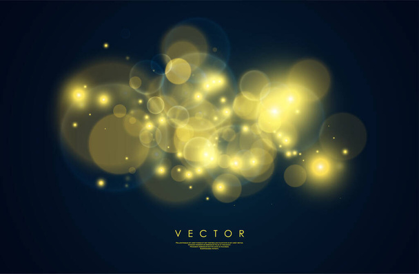 Golden glowing lights effects, abstract magic Illustration. Graphic concept for your design - Vector, Image