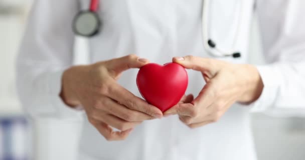 Καρδιολόγος κρατά μικρή καρδιά αργή κίνηση 4k ταινία - Πλάνα, βίντεο
