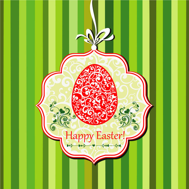 Easter card. Easter egg with floral elements. Vector Illustration - Vektor, Bild