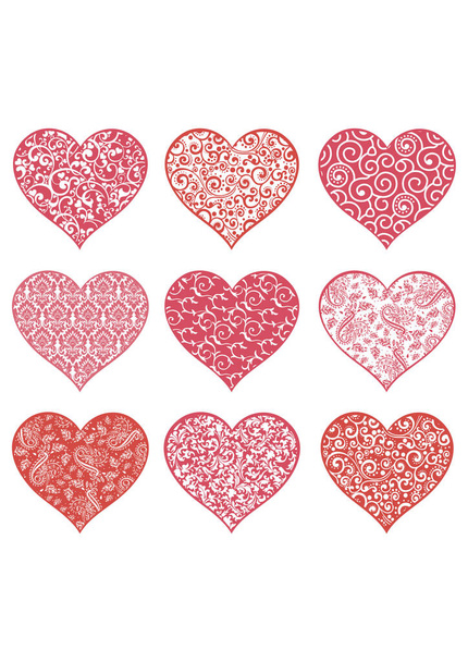 Collection heart isolated on white background. illustration - Vecteur, image
