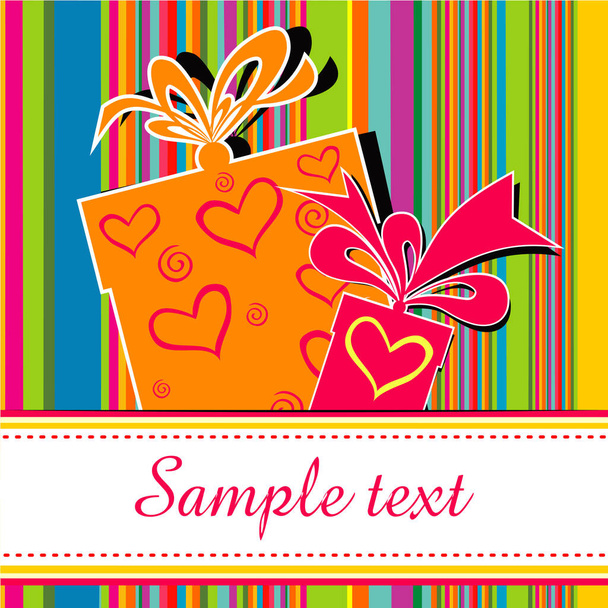 Celebration background with gift boxes and place for your text. vector illustration - Vector, imagen