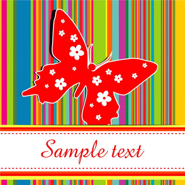 Summer background. Celebration background with butterfly and place for your text. vector illustration - Vektori, kuva