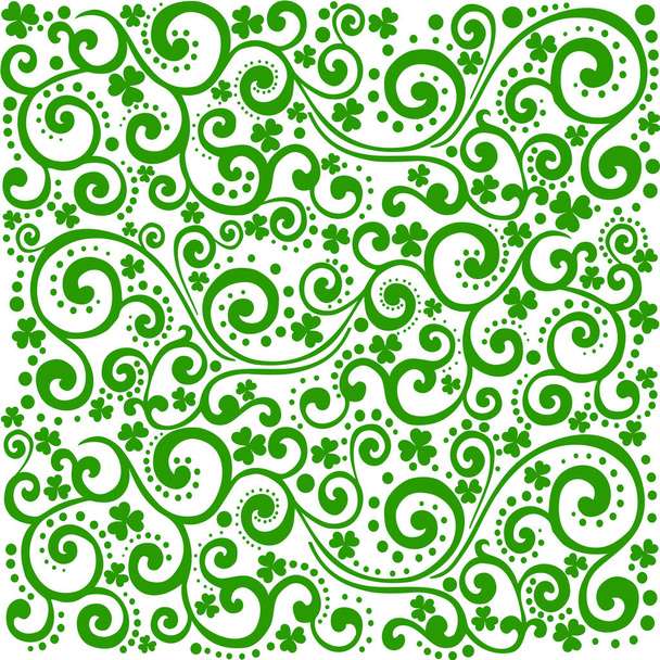 St. Patrick's day background in green colors. Seamless pattern. Vector illustration. - Vector, imagen