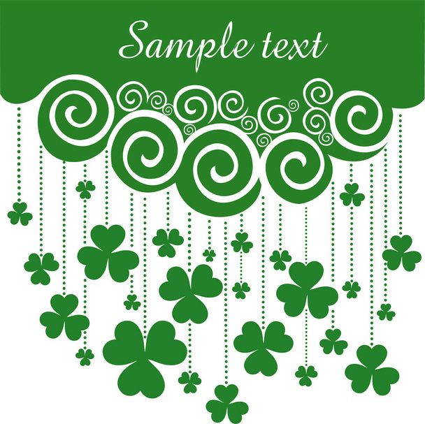 St. Patrick's day background in green colors. Celebration background with clover and place for your text. illustration. - Vecteur, image
