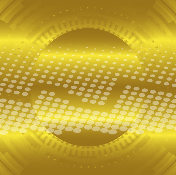Abstract gold technical circle dots background - Vector, Image