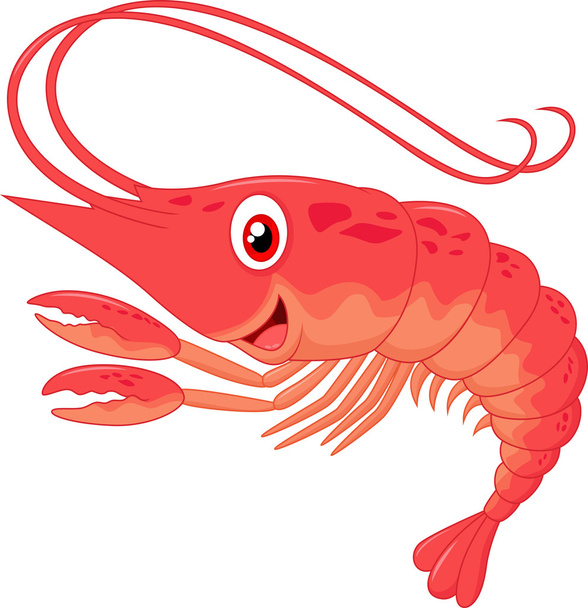 roztomilý krevety kreslený - Vektor, obrázek