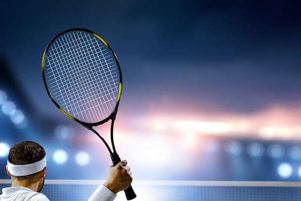 Professional tennis player . Mixed media - Фото, изображение