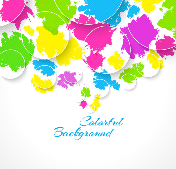 Abstract background with colorful splash and geometric elements - Вектор,изображение