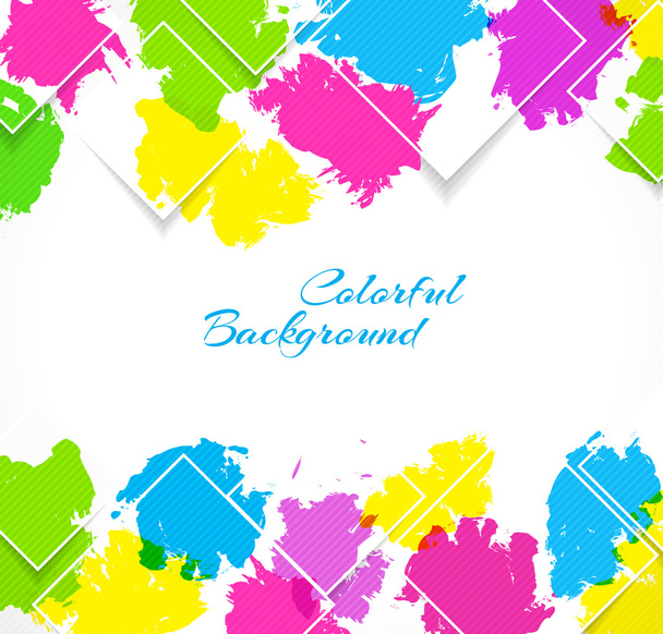 Abstract background with colorful splash and geometric elements - Vector, afbeelding