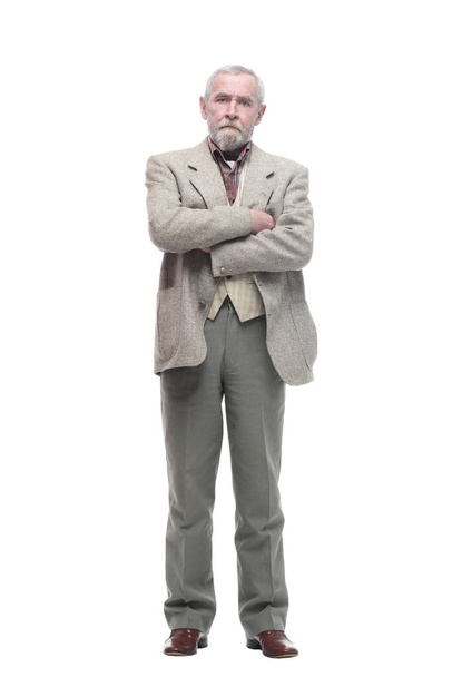 full-length. casual elderly man in business clothes . - Foto, afbeelding