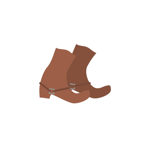 Simple flat illustration of cowboy boots on white - Vector, Image