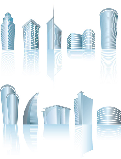 Architectural generic city office buildings - Vector, Image