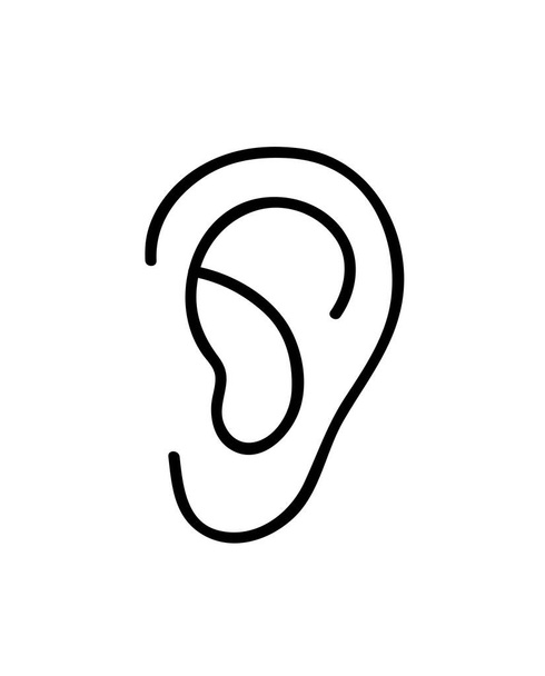 Ear icon. Continuous line art drawing. Vector illustration. - Вектор,изображение