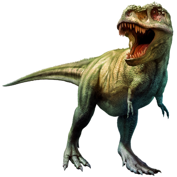 Динозавр тираннозавр-рекс из Мелового периода 3D-иллюстрация - Фото, изображение
