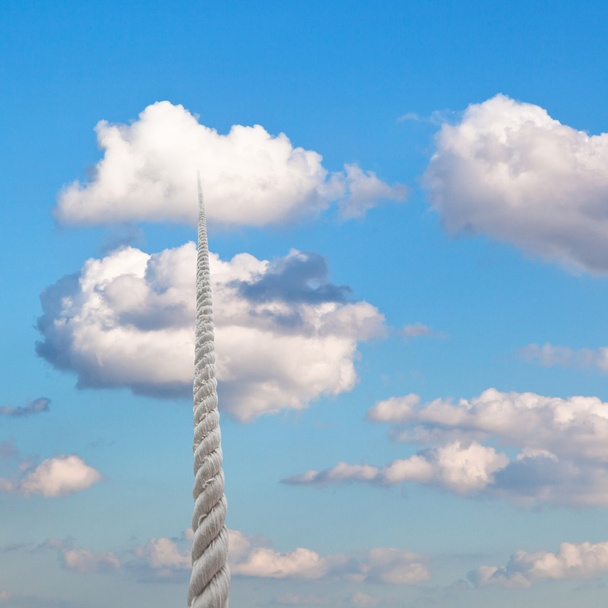 rope rises to little white cloud - Photo, Image