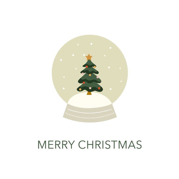 Vector illustration of cartoon Christmas tree on white background. - Vector, Image