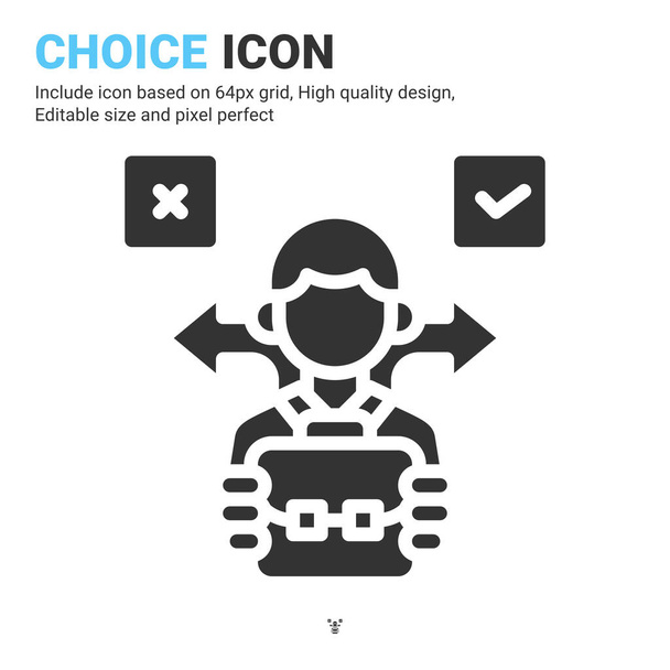 Choice icon vector with glyph style isolated on white background. Vector illustration selection sign symbol icon concept for business, finance, industry, company, web, apps, ui, ux and project - Vector, Image