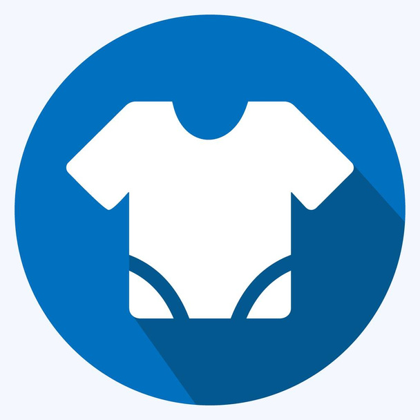 Icône Baby Shirt - Long Shadow Style - Illustration simple, Modèle vectoriel Design, Bon pour les impressions, affiches, publicités, annonces, infographies, etc.. - Vecteur, image