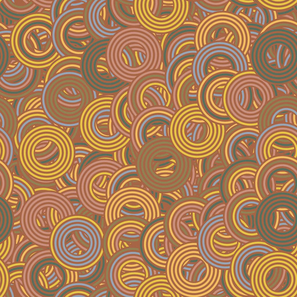 Seamless concentric circle in retro colors surface pattern design for print. - Photo, Image