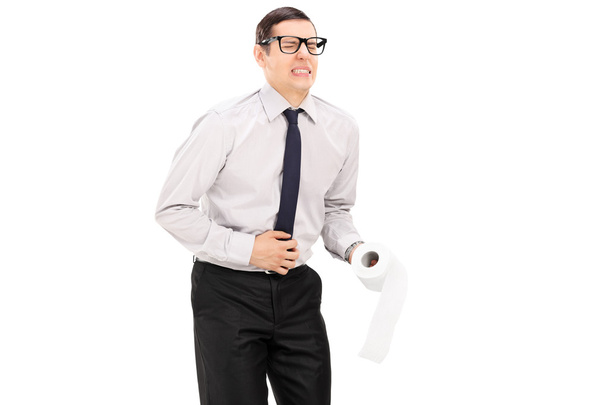 Man holding toilet paper - Zdjęcie, obraz