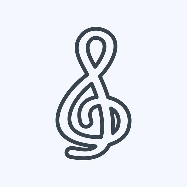 Chiave di violino icona - Stile linea - Illustrazione semplice, Buono per stampe, Avvisi, ecc - Vettoriali, immagini