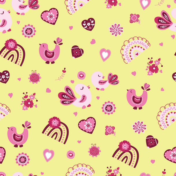 Seamless pattern for st. Valentine. Design for fabric, textile, wallpaper, packaging, wrapping paper. - Vektor, obrázek