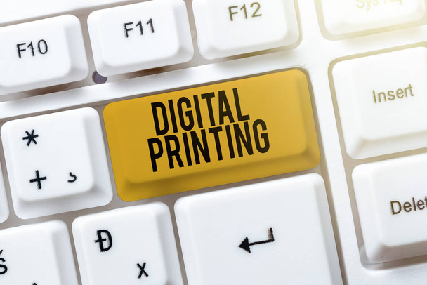 Inspiraatio osoittaa merkki Digital Printing. Liiketoimintakonsepti digitaalinen kuvia suoraan erilaisia tiedotusvälineitä Kirjoittaminen Mielenkiintoisia Online Aiheet, Konekirjoitustoimisto Ilmoitus Viestit - Valokuva, kuva