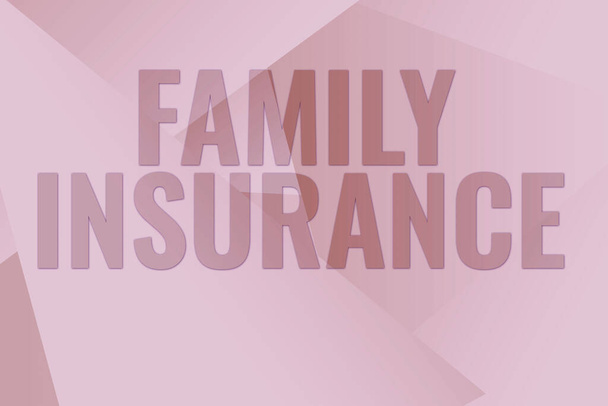 Handwriting text Family Insurance. Business overview paying a partial or full health care for relatives Line Illustrated Backgrounds With Various Shapes And Colours. - Photo, Image