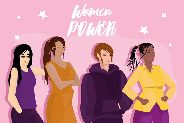 cartão de poder das mulheres - Vetor, Imagem