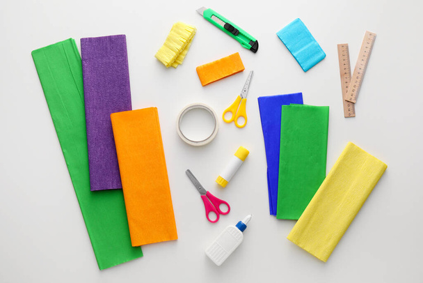 Materials for making Mexican pinata on white background - 写真・画像
