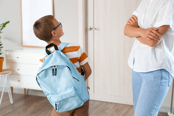 Mother getting her son ready for school - Photo, Image