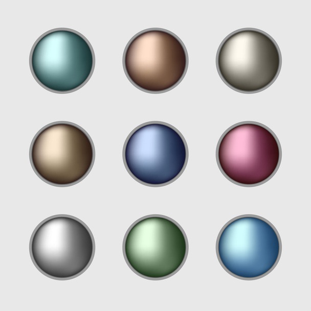 σύνολο από τα μεταλλικά κουμπιά χρώμα - Διάνυσμα, εικόνα