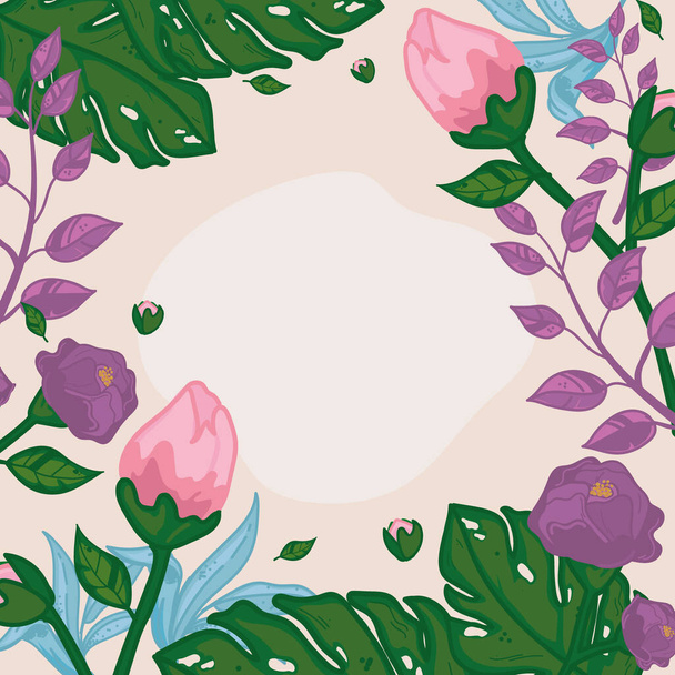 Fond floral avec violettes - Vecteur, image