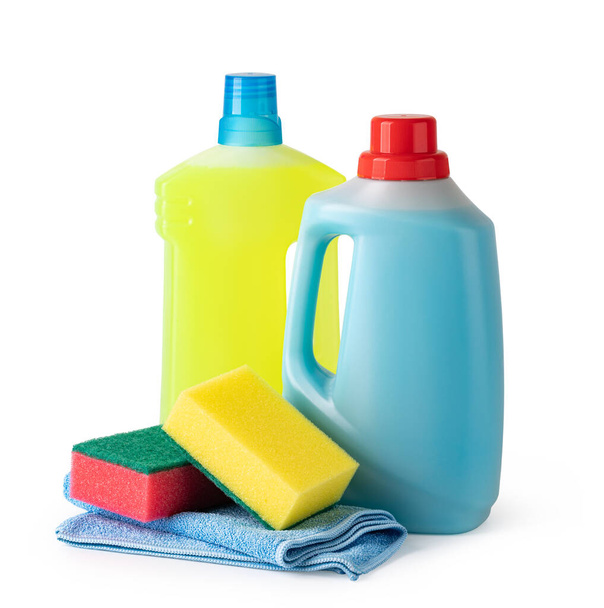 Cleaning items set isolated on a white background - Photo, Image