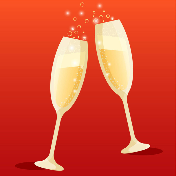 Two glasses of champagne , Celebration symbol - Fotoğraf, Görsel