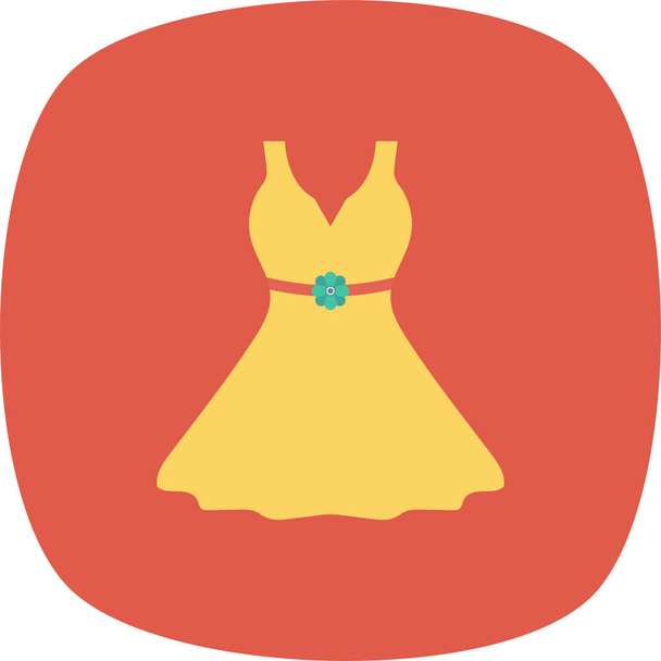 ρούχα φόρεμα εικονίδιο σε επίπεδο στυλ - Διάνυσμα, εικόνα