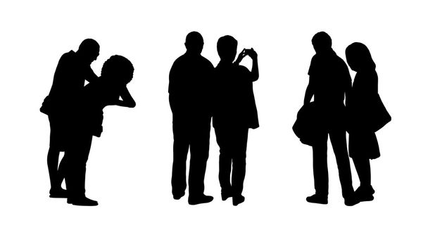people standing outdoor silhouettes set 20 - Photo, Image