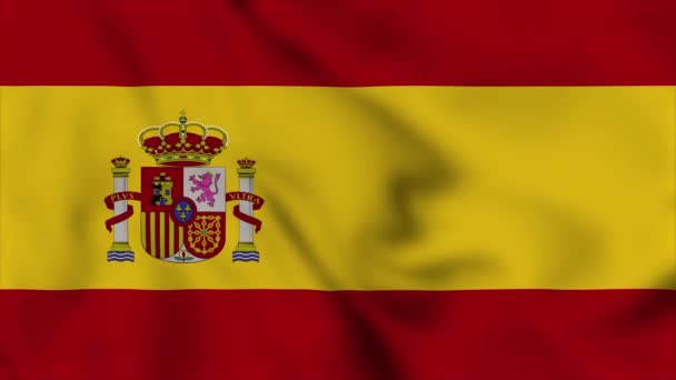Державний прапор Іспанії закриває махаючи відео анімації. Прапор розтягнувся. Політ прапора Loop HD. - Кадри, відео