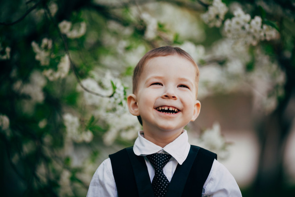 small pretty boy smiling outdoor - Фото, зображення
