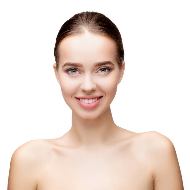 Beautiful Young Woman with Clean Fresh Skin isolated on white background - Valokuva, kuva
