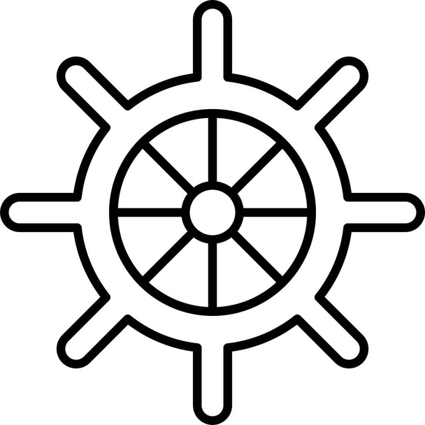 wheel boat steering icon - Vettoriali, immagini
