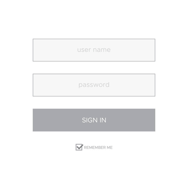Přihlásit se Vektor formuláře v obdélníku pro návrh uživatelského rozhraní - Vektor, obrázek