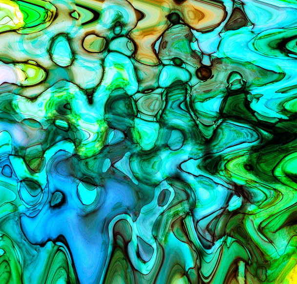 Natürliche abstrakte Fluidmalerei mit Alkohol-Tusche-Technik. Zarte, verträumte Farben schaffen transparente Wellenlinien. - Foto, Bild
