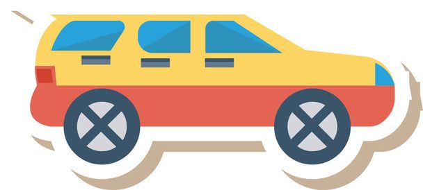 auto jeep prado icon in flat style - Vector, Image