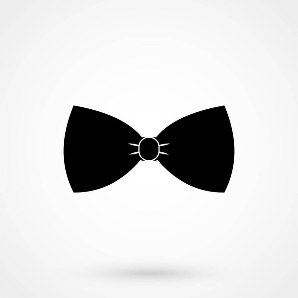 Vector Black Bow Tie icon flat design Isolated on background - Vector, Imagen