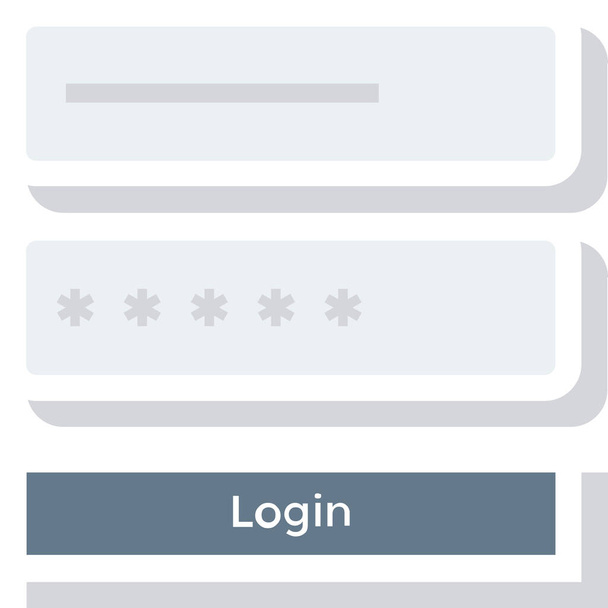formulario de inicio de sesión icono de usuario en estilo plano - Vector, imagen