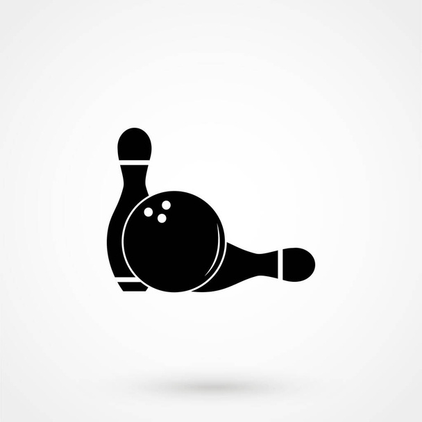 Bowling icon flat design Isolated on background - Vector, imagen