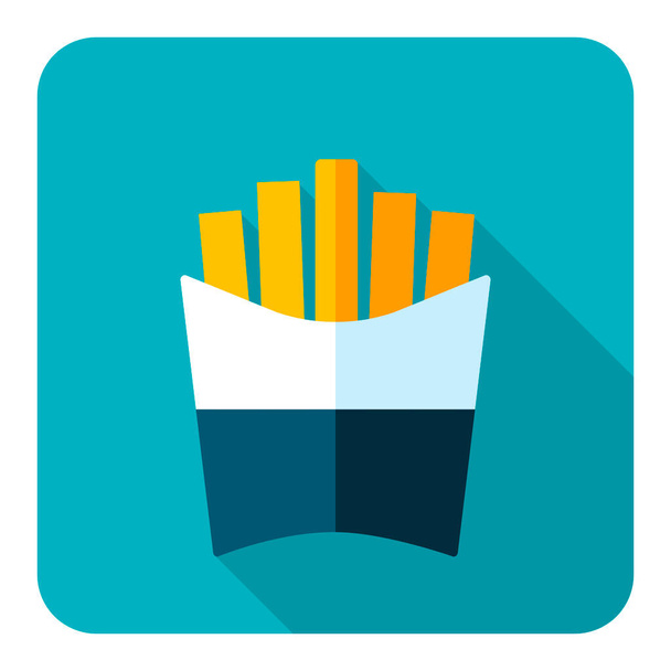 Batatas fritas vetor plana ícone. Sinal de comida rápida. Símbolo gráfico para cozinhar web site e aplicativos de design, logotipo, aplicativo, UI - Vetor, Imagem